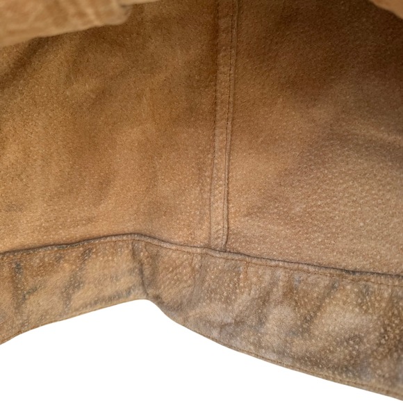 Lizwear Vintage Tan Suede Leather Fringe Western Jacket Womens M Rodeo Festival - Picture 15 of 15